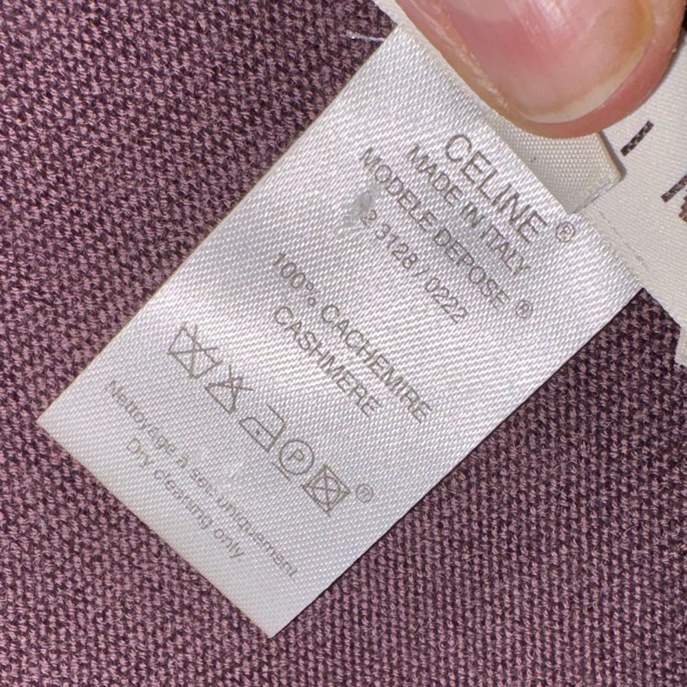 Authentic Celine 100% Cashmere V-Neck lavender Sweater Size Small - Picture 17 of 17